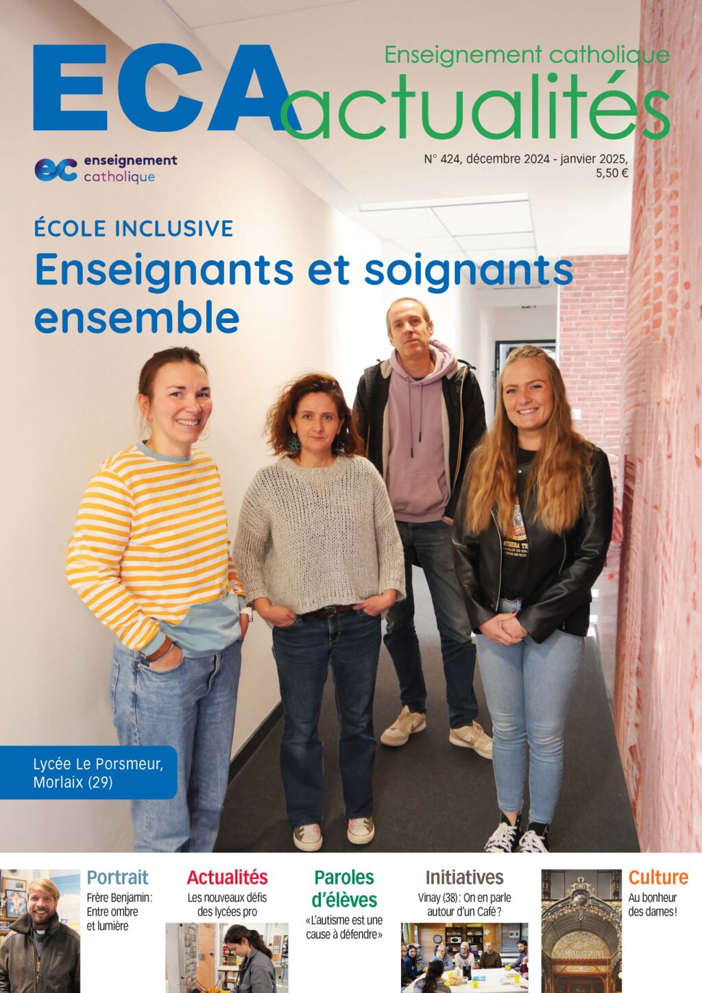 Couverture magazine Enseignement catholique actualités 424