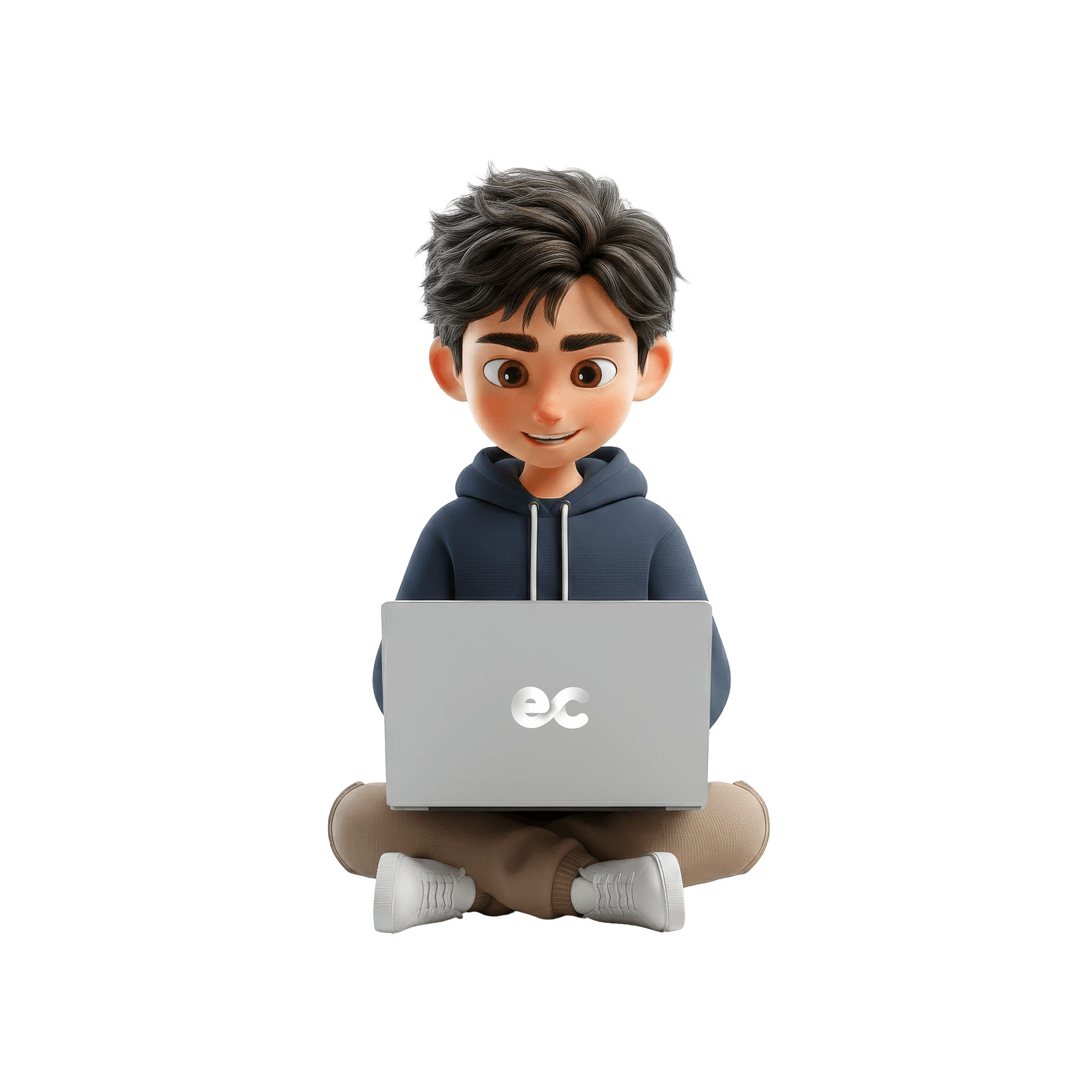 mascotte_masculine_assis_ordinateur